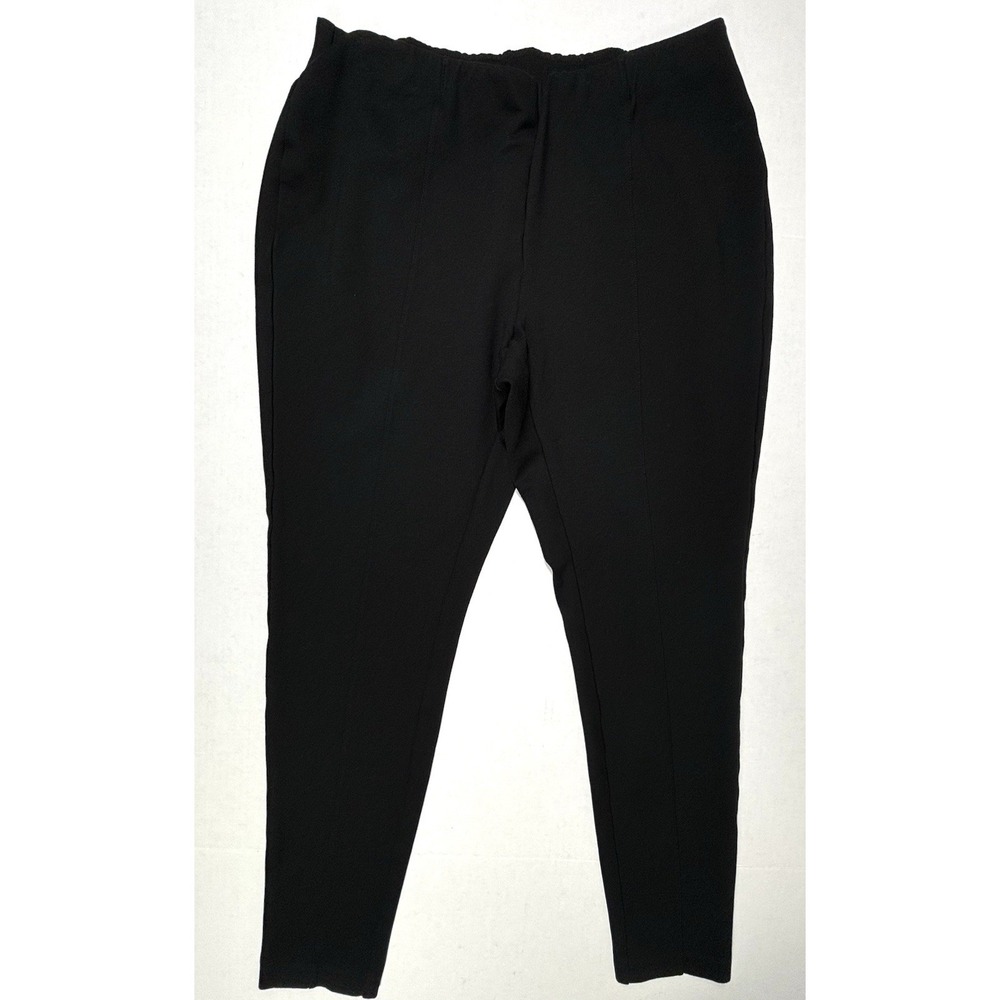 J Jill Pants Womens Medium‎ Black Ponte Knit Slim Leg Stretch Tapered EUC